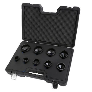 9PC SPECIAL SOCKET SET GROOVED LOCK NUTS INTERNAL 1/2"DR 37-63, 3/4"DR 69-84 - Picture 1 of 12
