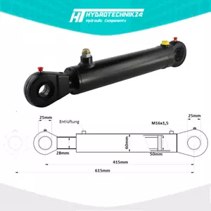 Hydraulikzylinder einfachwirkend 50/28 Hub 200 mit Gelenkaugen 25mm - Bild 1 von 1