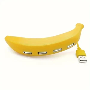 4-PORT BANANA USB 2.0 SPLITTER Adapter Hub Switch Expandable High Speed PC Mac - Picture 1 of 6