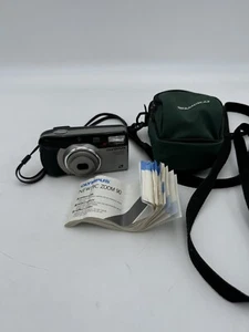 Olympus Newpic Zoom 90 Black & Silver APS Point & Shoot Camera Works Tested Case - Picture 1 of 12