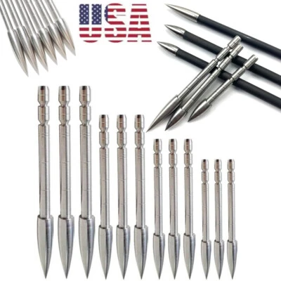 12 puntas de flecha de tiro con arco punta ancha 100-200 gr ID4,2 mm puntos objetivo arco caza Foto 1 de 4