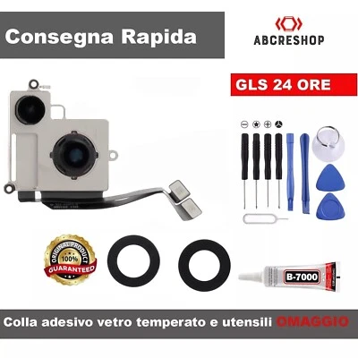 FOTOCAMERA POSTERIORE ORIGINALE APPLE PER IPHONE 14 RETRO CAMERA RICAMBIO +LENTI - Image 1 of 2
