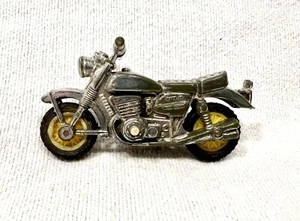 1970's Chrome Motorcycle w/ Yellow Spokes & Rubber Wheels 2.75" Hong Kong 1/64 - Picture 1 of 7