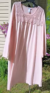 Adonna Nightgown Womens XXL Sleepwear Soft Lace Front Long Sleeve Comfy NWT - Picture 1 of 7
