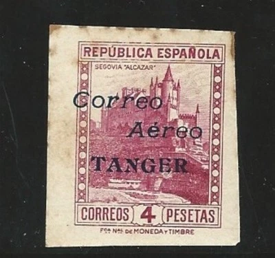 Spain: Tanger: 1939; 4 Pts, overprint, imperforated, rare, rust, MNH, EBESC09 - Image 1 of 2