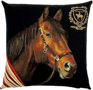 ROYAL CLUB 1961 PFERD 18" 46CM BELGISCHER GOBELIN KISSEN KISSENBEZUG + REISSVERSCHLUSS, 7215 - Bild 1 von 3