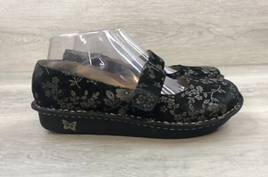 Alegria Bree Stroll Mujer Sandalia Us 11 Negro Floral Cuero Zapatos Confort - Imagen 1 de 9