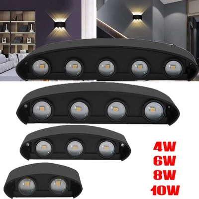 1-10er LED Wandleuchte Außen Innen Wandlampe Up Down Flur Strahler Licht 4W-10W - Bild 1 von 4