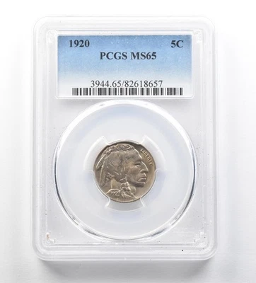 1920 Indian Head Buffalo Nickel MS65 PCGS *3498 - Image 1 of 3