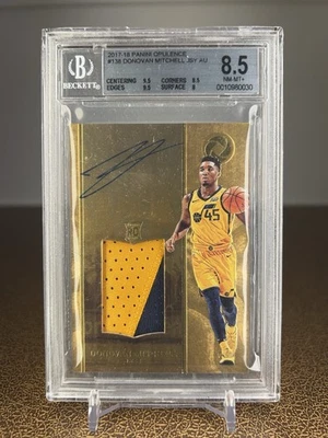 2017-18 Panini Opulence Donovan Mitchell RPA Rookie RC Patch Auto /79 BGS 8.5/10 - Image 1 of 2