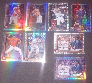 2025 Houston Astros 8 Parallel Card Lot Topps Series 1&2/Chrome/Bowman - Picture 1 of 1