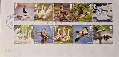 GB 2025 Commemorative Set of very fine used Ducks stamps on envelope - Image 1 of 3