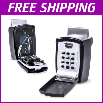 Weather-Resistant Push Button Lock Box for Key Fobs & Valuables - Compact Design - Image 1 of 4