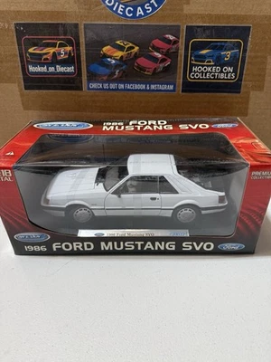 WELLY 1986 FORD MUSTANG SVO 1:18 WHITE LIMITED EDITION NIB - Image 1 of 4