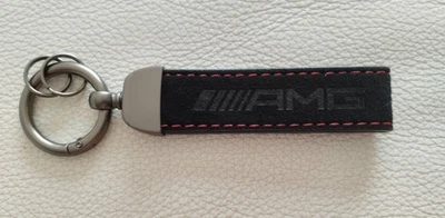 Porte-Clé Clés Mercedes Amg en Cuir Suédé Alcantara et métal - Photo 1/3