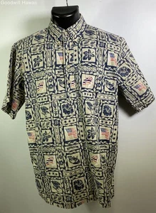 REYN SPOONER Short Sleeve Button Hawaiian Aloha Tropical Shirt Men - Size MEDIUM - Picture 1 of 4