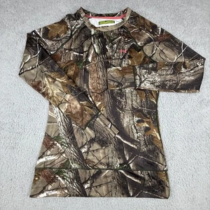 Under Armour Shirt Medium Realtree Camo Long Sleeve Scent Control Fitted Hunting - Picture 1 of 13