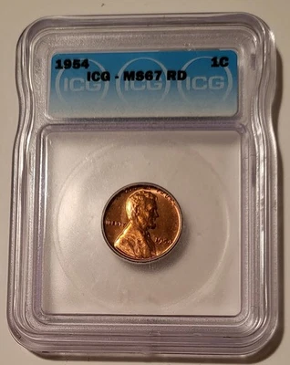 1954 Lincoln Wheat Cent MS67 RED ICG - Image 1 of 4
