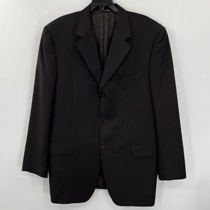 Canali Men's 54 Black Pinstripe Pure Wool Sport Coat Blazer Jacket - Picture 1 of 5