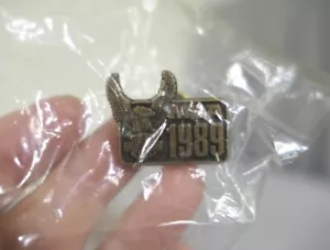 NEW Brass 1989 Harley Davidson HOG MDA Ride For Life Vest Jacket Badge Pin 1" W - Picture 1 of 4