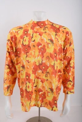 United Colors of Benetton Mujer Floral Manga Larga Sudadera L XL Naranja Retro Foto 1 de 4