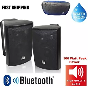 Patio Speakers Bluetooth Pair Powerful Bass Weatherproof Indoor Outdoor Deck - Picture 1 of 8