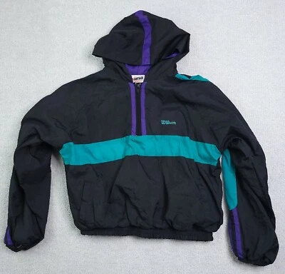 Chaqueta corta vintage Wilson Advantage para mujer XL multicolor nailon 1/4 bolsillos con cremallera Foto 1 de 4