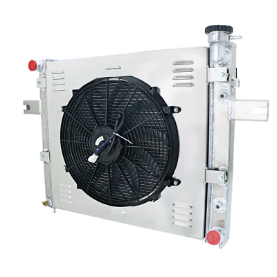 3-Row Aluminum Radiator Shroud Fan fit 1999-2000 Jeep Grand Cherokee 4.7L V8. Foto 1 de 4