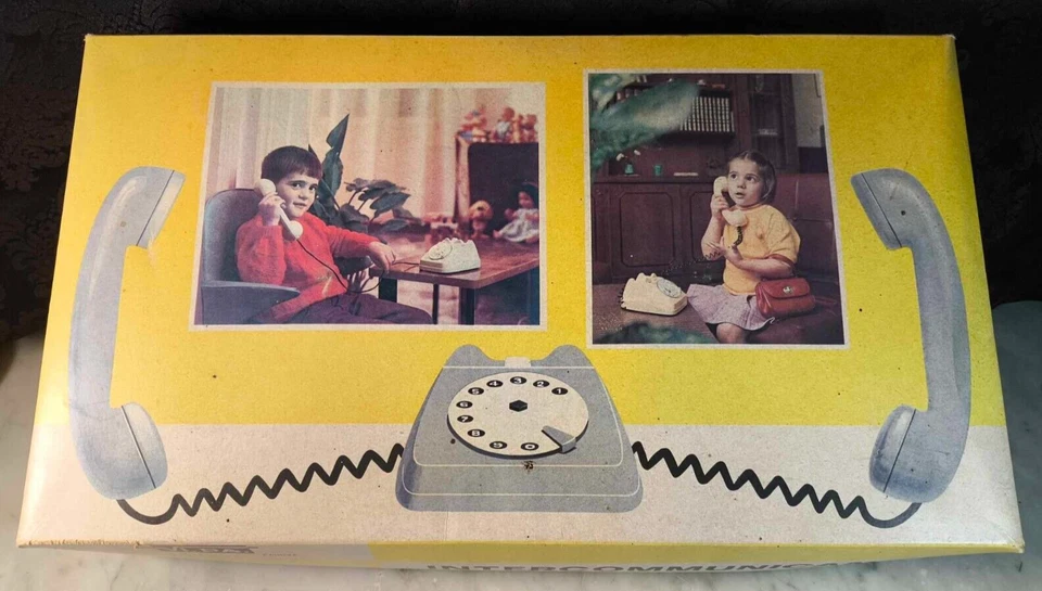 Jouet ancien Téléphones intercommunicants boîte d'origine VI. PA. Italie vintage - Photo 1/4