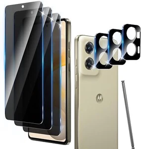 3 X 3 Pack Privacy Screen & Camera Protector for Motorola Moto G Stylus 5G 2024 - Picture 1 of 7