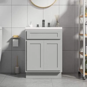Vanity Art Bathroom Vanities without Tops 32.5"Hx24"W Solid Wood Durable Gray - Picture 1 of 9