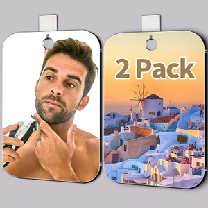 2 Pack Shower Mirror Fogless for Shaving, Larger 10.7X8 Inch Plexiglass Hand Mir - Picture 1 of 12