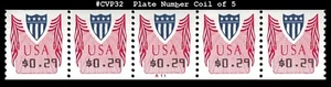USA5 #CVP32 MNH PNC5 Pl #A11 29c. Shield Coil - Picture 1 of 1