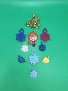 Disney Frozen Anna & Snowflake Charm Pendant 3D Keyring Keychain Accessory Lot - Picture 1 of 14