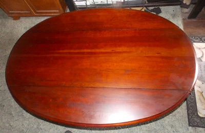 Solid Cherry Mid Century Oval Dropleaf Coffee Table  (CT256) - Image 1 of 4