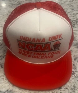 Indiana Univ. 1987 Final Four NCAA Championship New Orleans Foam Trucker Hat Red - Picture 1 of 4