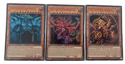 Yugioh Slifer ,oberlisk and Ra  Ldk2-ens01 -03Ultra Rare german misprint hot! - Image 1 of 4