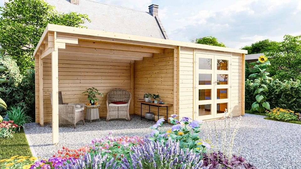 28237 28mm Gartenhaus mit Flachdach