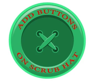 Buttons service: put one pair of matching buttons on scrub hat - Picture 1 of 1