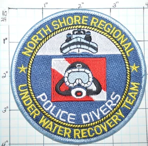 MASSACHUSETTS NORTH SHORE REGIONAL UNDER WATER RECOVERY TEAM POLICE DIVERS PATCH - Foto 1 di 1