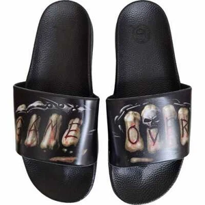 Spiral Game Over Totenkopf Faust Punk Tod Athletik Sandalen Herren Pantoletten T026S003 - Bild 1 von 4