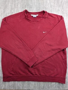 Vintage Nike Sweatshirt Men's XL Maroon Crewneck Boxy Pullover Y2K Swoosh 90s - Picture 1 of 13