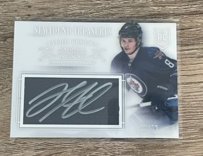 13/14 Panini National Treasures Newfound Jerseys /50 Jacob Trouba Rookie Auto RC - Image 1 of 2