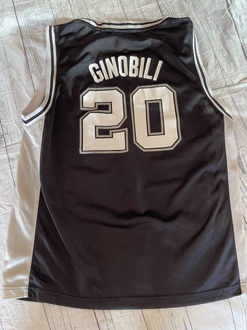 Youth Sz  Large 14-16 Adidas GINOBILI #20 San Antonio Spurs Jersey Black As Is Cover