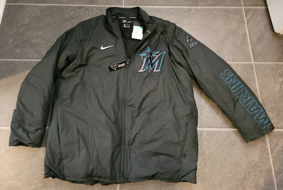NWT NIKE AUTHENTIC MLB DUGOUT MIAMI MARLINS DOWN JACKET MEN'S SZ L - Image 1 of 2