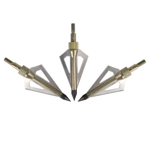 12pcs Arrows Hunting Broadheads 100Grain 3 Fixed Blade Arrowheads Screw in Point - Picture 1 of 14