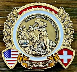 Moneta sfida USMC MSG Guardia di sicurezza marina distaccamento Berna, Svizzera - Foto 1 di 4