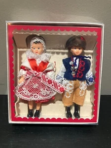 Vintage Czech Dolls-Bartered Bride Couple by Lidova-New in Box - Picture 1 of 2