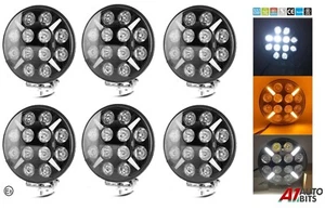 6X passend für Scania Volvo DAF MAN LKW 24 V 7" runder Scheinwerfer weiß gelb LED DRL  - Bild 1 von 18