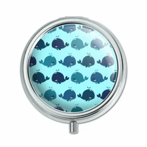Cute Kawaii Whales Pattern Pill Case Trinket Gift Box - Picture 1 of 3